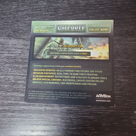 Call of Duty World at War Final Fronts PS2 PlayStation 2 CIB w/ Reg Card - Picture 4 of 4